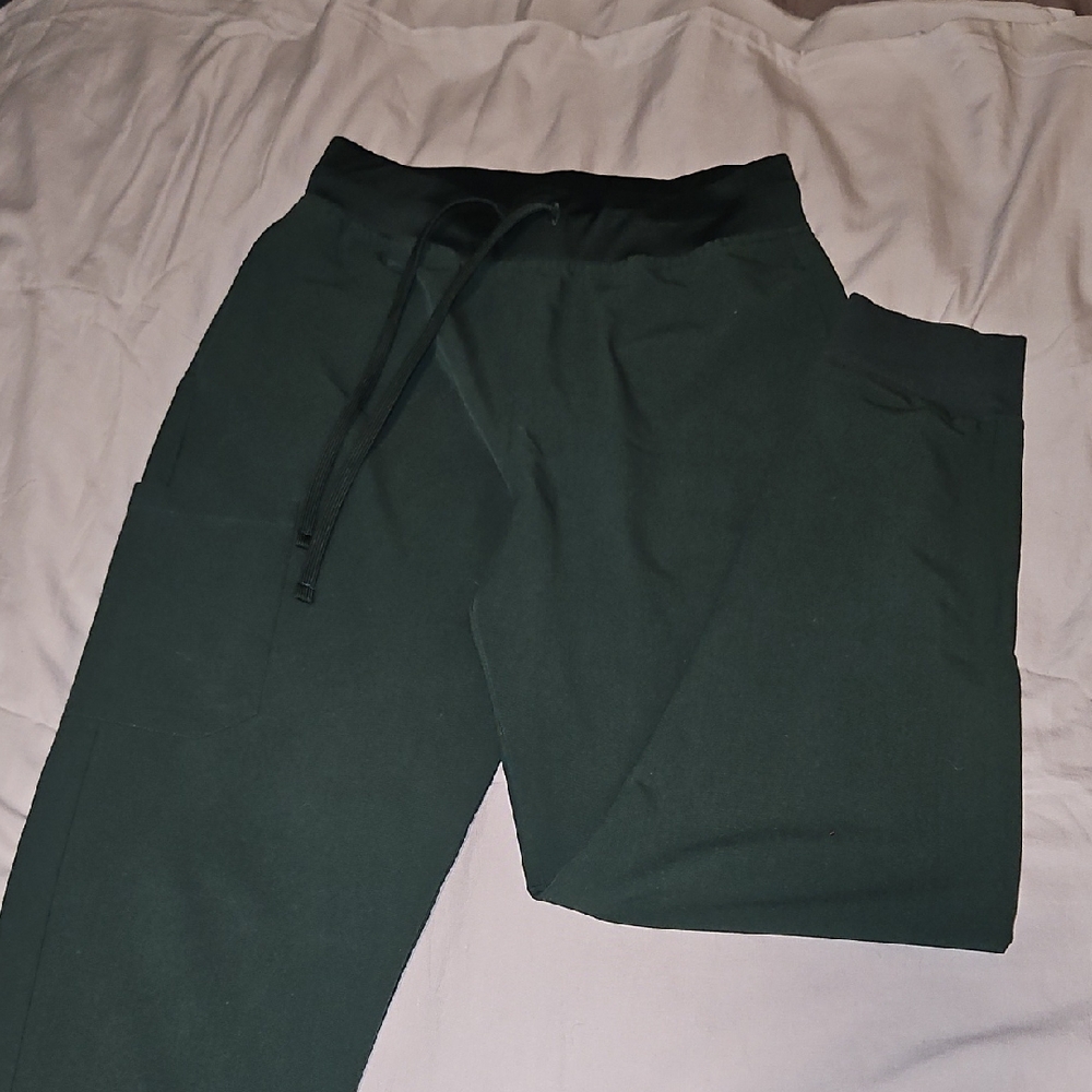 Mandala High Waisted Scrub Joggers - Midnight Green
